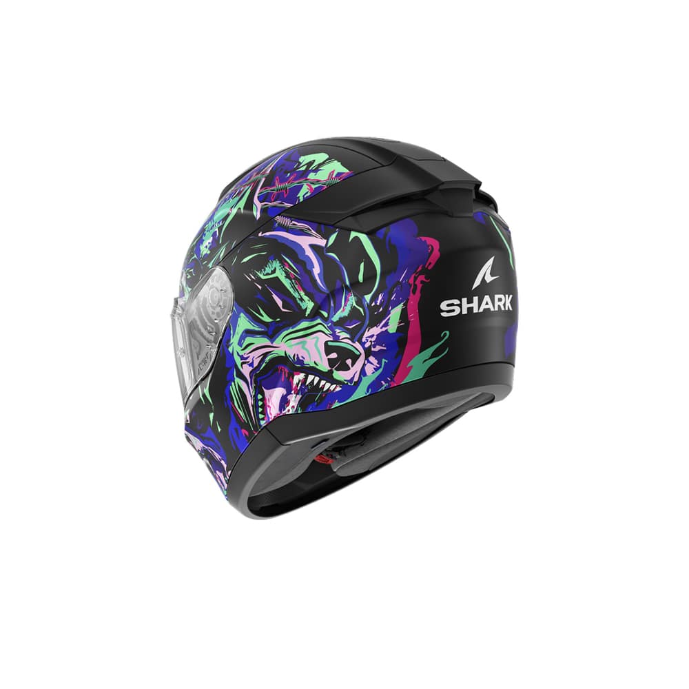 SHARK RIDILL 2 RAGING BEAST INTEGRAL CASCO Negro mate Violeta Verde - Image 3