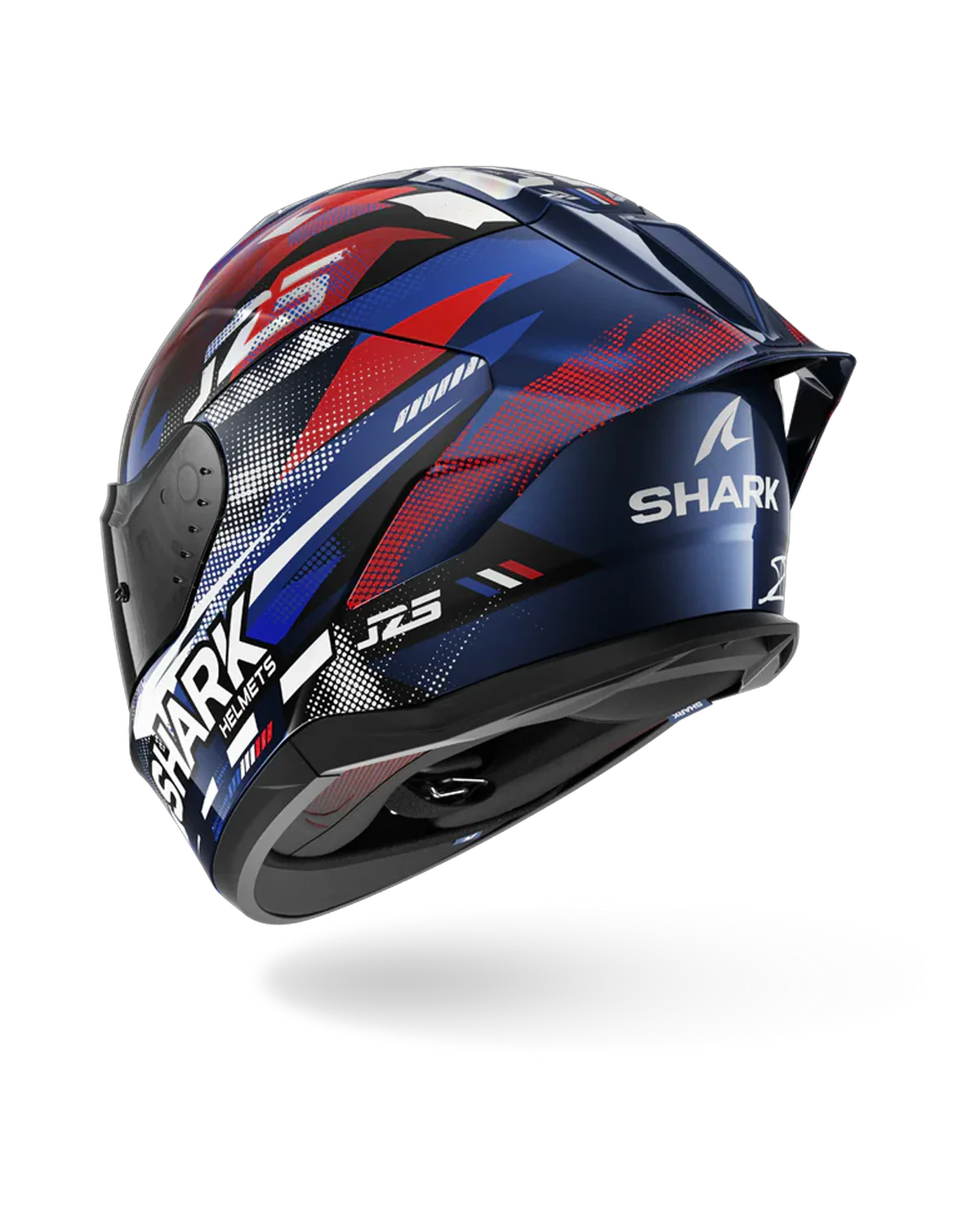 SHARK  SKWAL CUP REPLICA ZARCO GP DE FRANCE Azul Chrome  Rojo Casco De Moto - Image 2