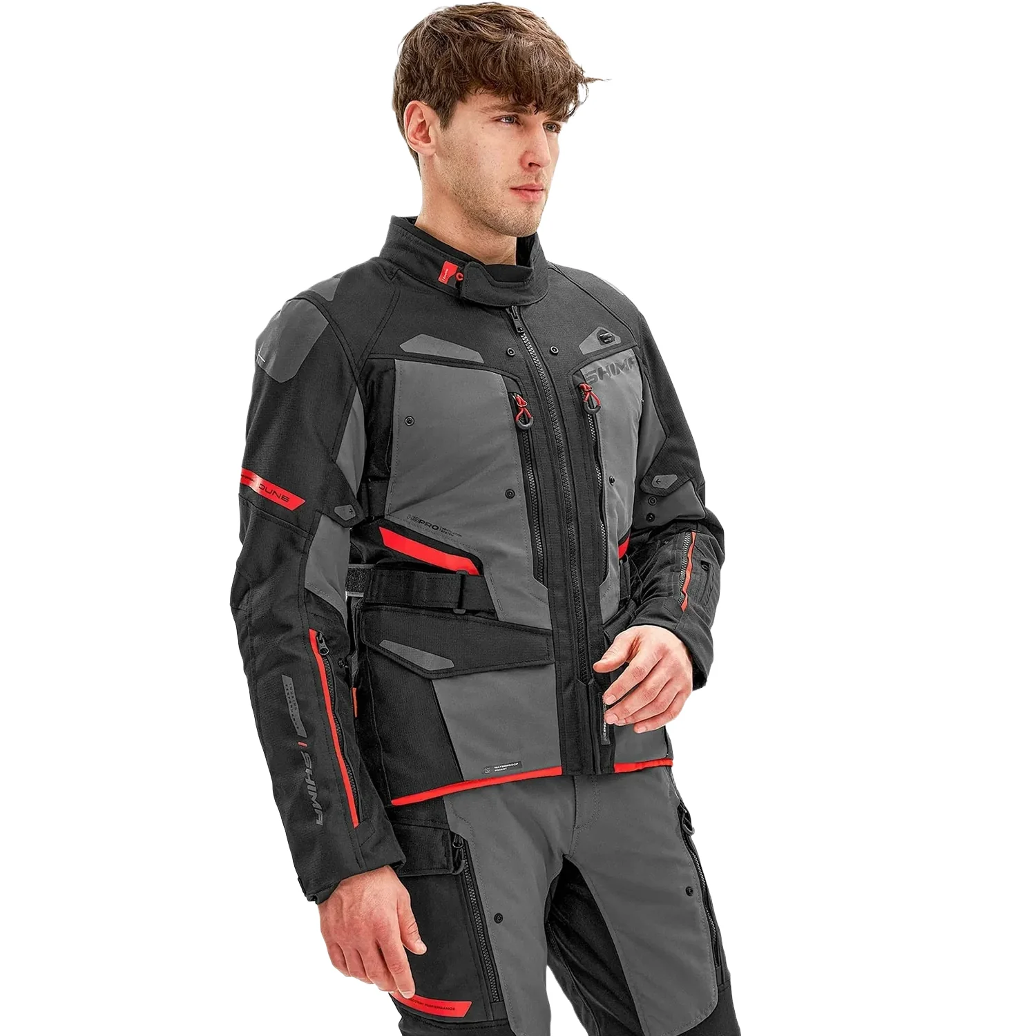 SHIMA DUNE CHAQUETA TEXTIL DE MOTOCICLETA HOMBRE NEGRO ROJO - Image 5