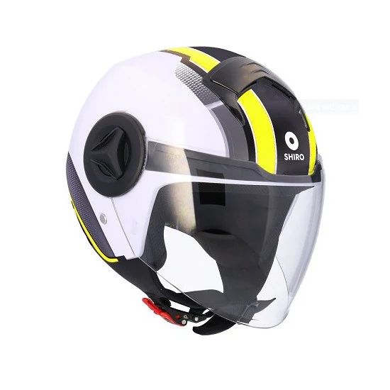 SHIRO ATENAS DELPHI CASCO JET DE MOTOCICLETA AMARILLO-FLUOR